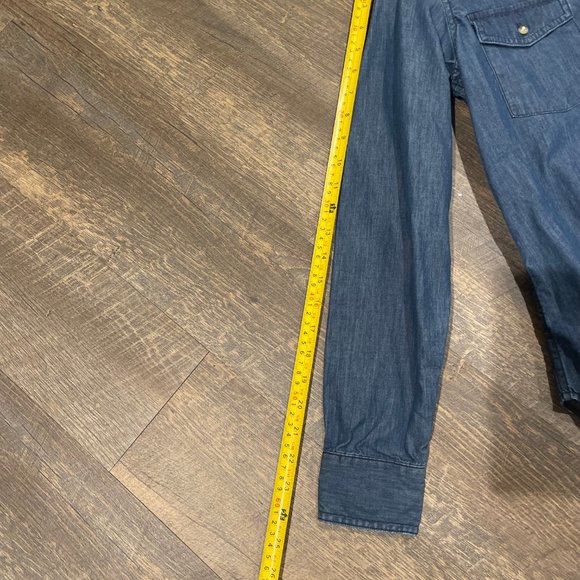 Banana Republic Blue Button-Down Denim Top, Size Small - Picture 10 of 13